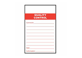 Lockout Tags Tear Proof Single Sided PSP152TP Quality Control